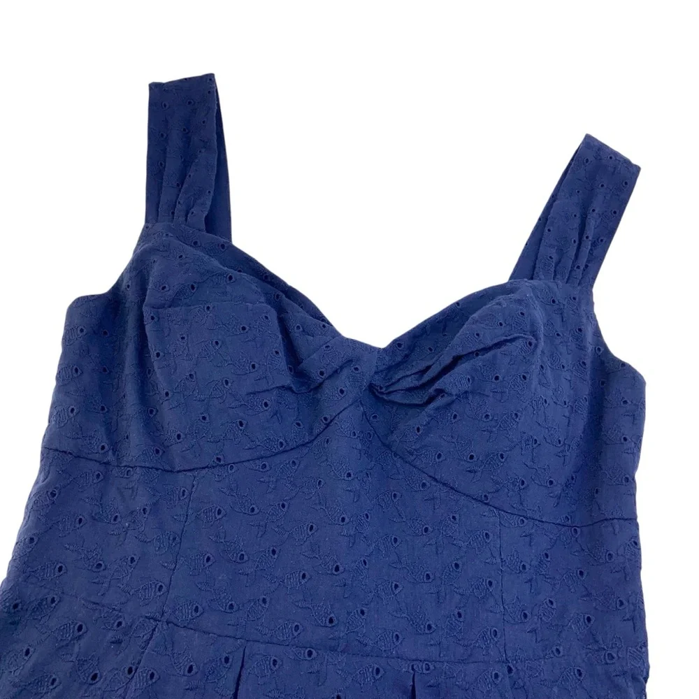 Lilly Pulitzer Cyndi Eyelet Sweetheart Fit and Flare Dress in Navy Blue - Picture 3 of 8